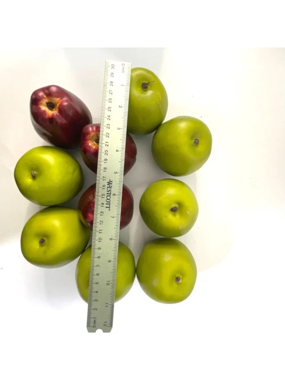 Artificial Faux Fruit Fake Apples Red Green 10 pcs Plastic and Foam 2.5
